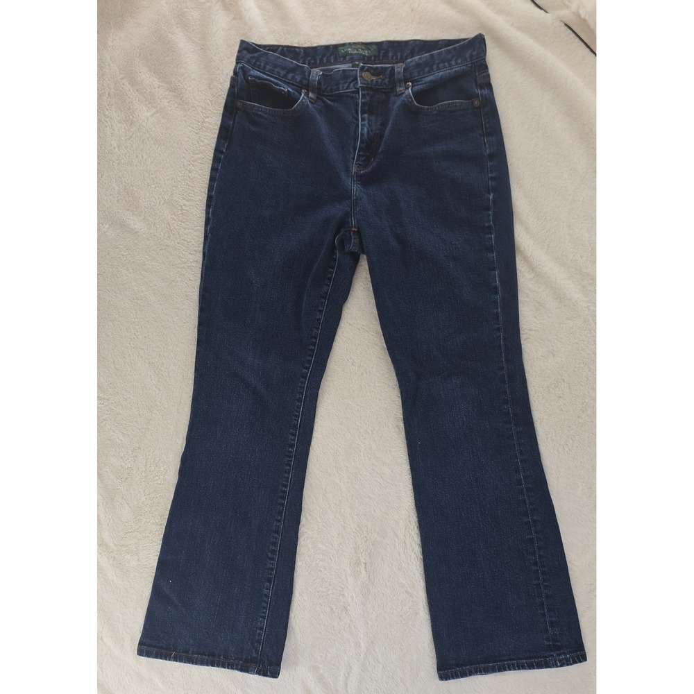 Lauren Ralph Lauren Womens Size 10 Dark Wash Bootcut Jeans High Rise Classic